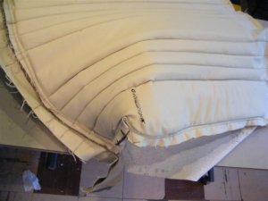 Backing split at shoulder